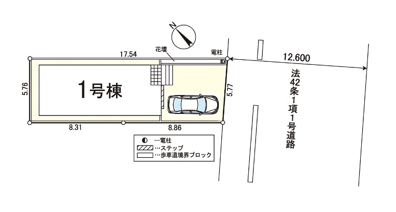 [新築住宅] 鶴ヶ島市富士見 第1 全1棟の区画図