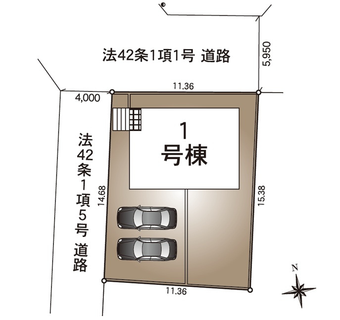 【Cradle Garden】　古河市駒羽根　第２　全1邸の区画図|区画図