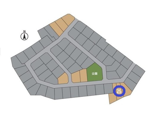 福岡市西区今津第1-1棟（25号地）の区画図|配置図（1号棟）