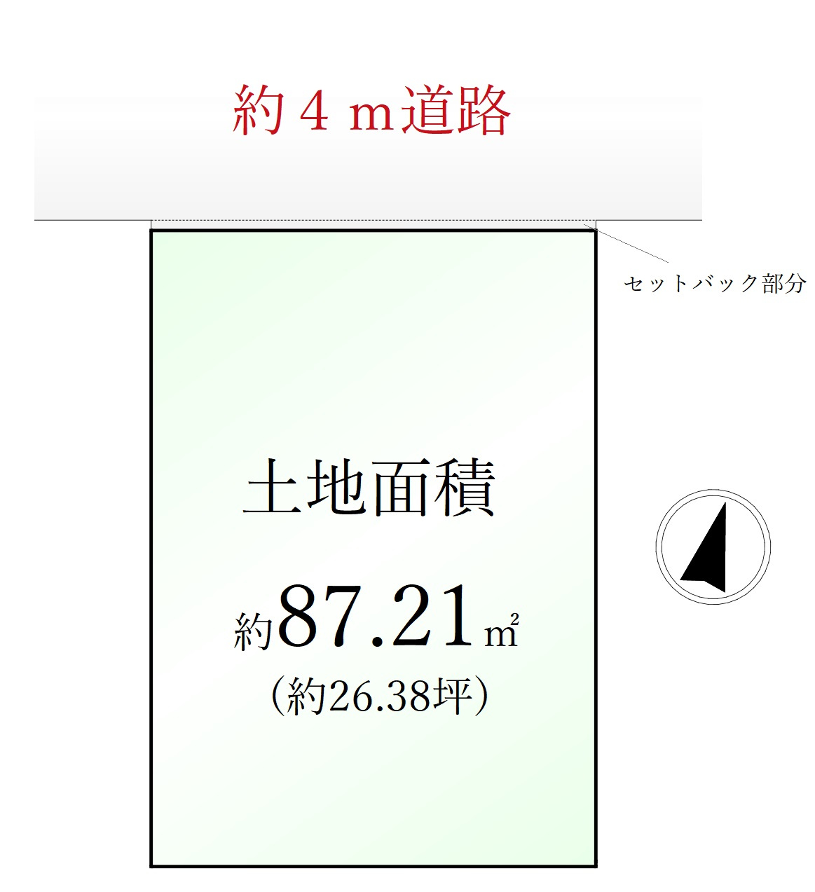 板橋区徳丸6丁目 限定1区画の土地図|4m道路に面する整形地
用途地域/第一種中高層住居専用地域
建ぺい率/60%
容積率/200%