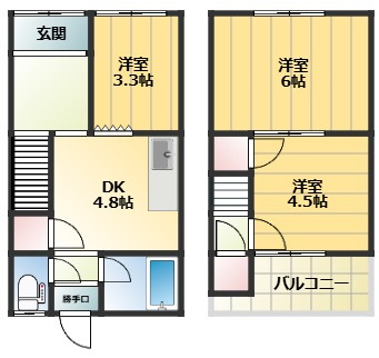 中野田貸家の間取り