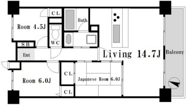 グランドメゾン江戸堀の間取り