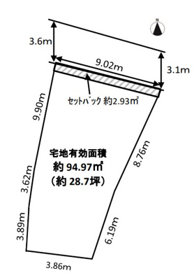 【土地図】 | 田中里ノ内町　新築戸建て【建築条件付き土地】