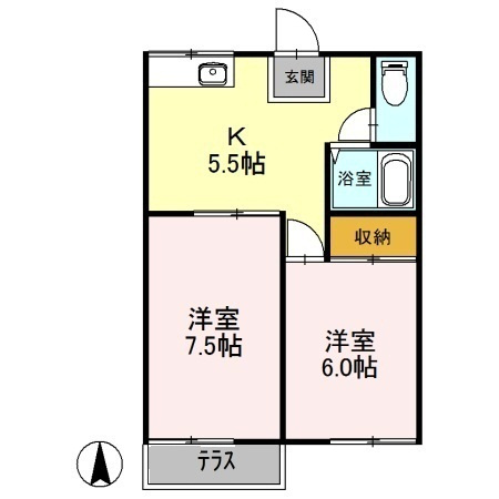 サンシャイン雄町　A棟の間取り