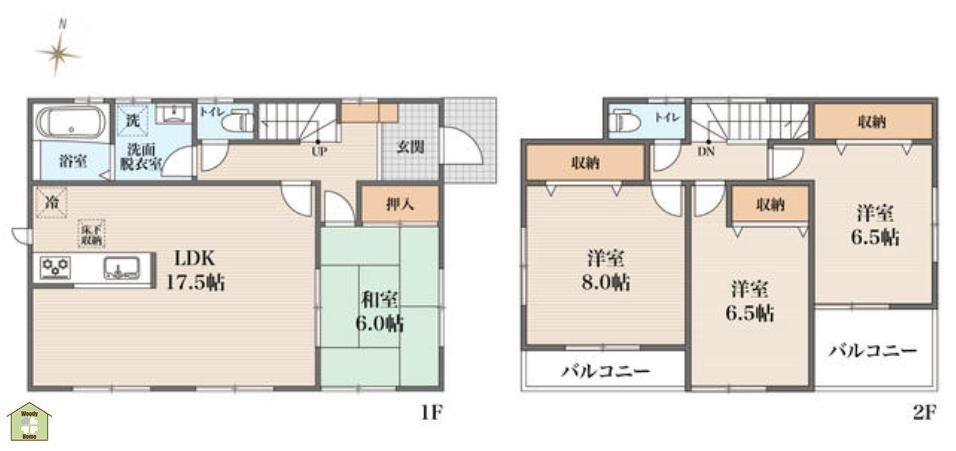 草加市青柳2丁目　中古一戸建ての間取り