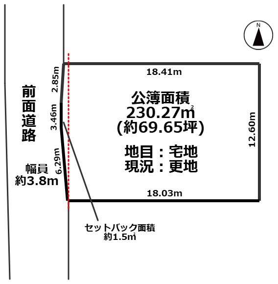 敦賀市舞崎町69坪売地の土地図