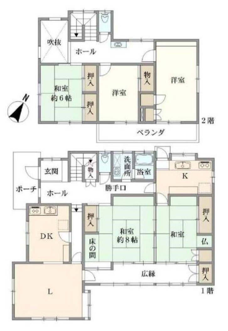 昭和レトロな邸宅　趣きのある和室の間取り|広々とした間取り