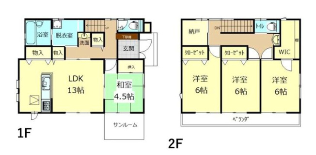 【間取り】 | 伊勢崎市長沼町 | 広々４LDK南向きの明るいお家♪水回りはリフォーム済で気持ち良い！