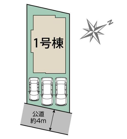 南区東大沼3丁目新築戸建て　1号棟の区画図|区画図「南区東大沼3丁目新築戸建て」