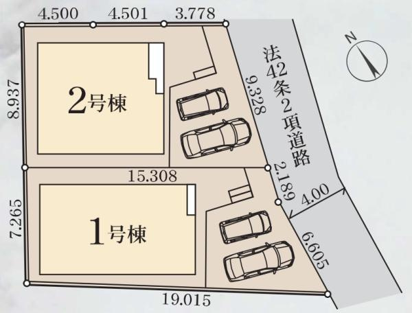 横浜市戸塚区上矢部町の新築一戸建の区画図|限定2棟の販売です！
お気軽にお問合せ下さい！