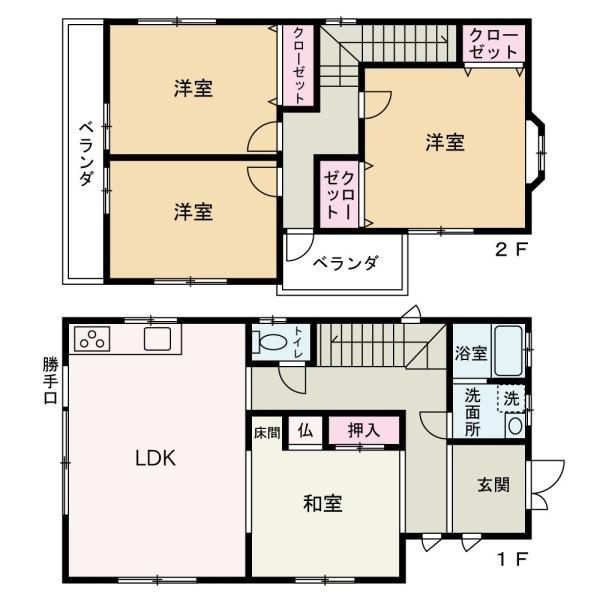 海南市岡田の中古一戸建の間取り