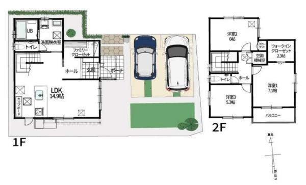 香芝市狐井 １０号地 ／新築一戸建の間取り