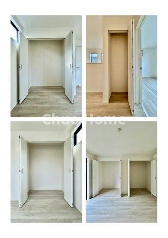 江戸川区鹿骨2丁目新築分譲住宅の収納|居室にはクローゼットを完備し、自由度の高い家具の配置が叶うシンプルな空間です。お子様の成長と必要になる子供部屋を与えるにはぴったりの間取りですね。