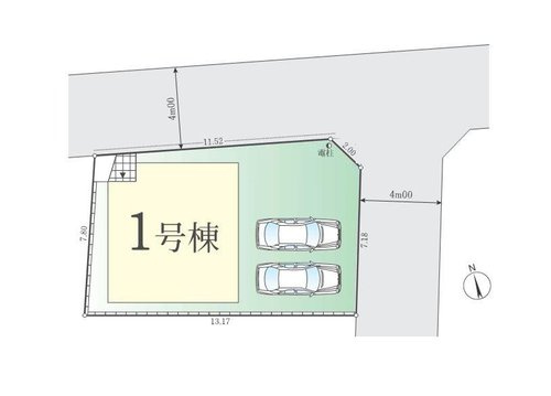 【FIT】小平市中島町２期の区画図|ゆとりあるカースペースは2台駐車可能♪
