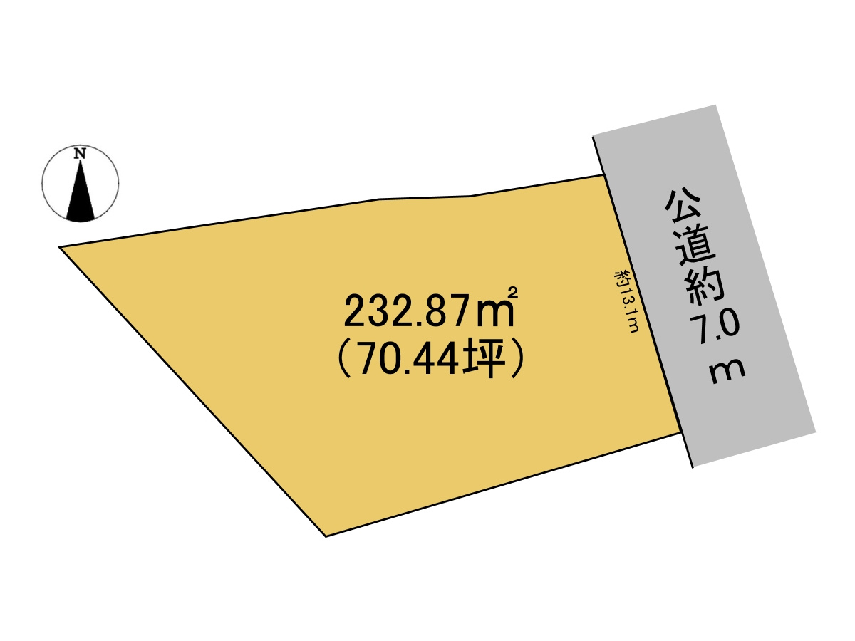 売土地　大垣市北方町3丁目　70.44坪の土地図