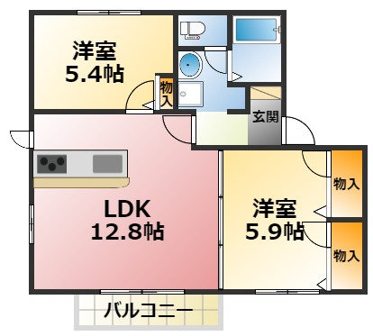 ハイツＤＯＵＹＡＭＡの間取り