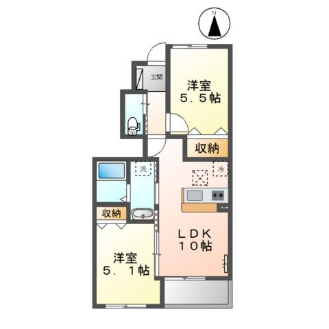 フィレンテ　Ｋ・Ｆの間取り