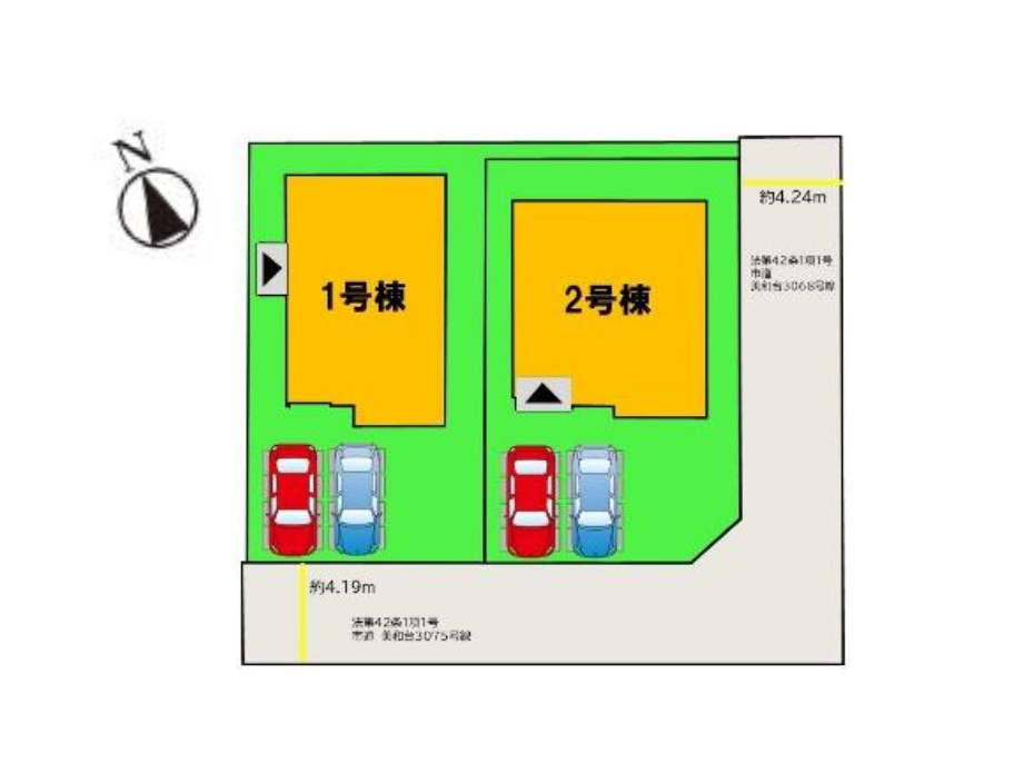 福岡市東区美和台5丁目第8-2棟（2号棟）の区画図|配置図（2号棟）