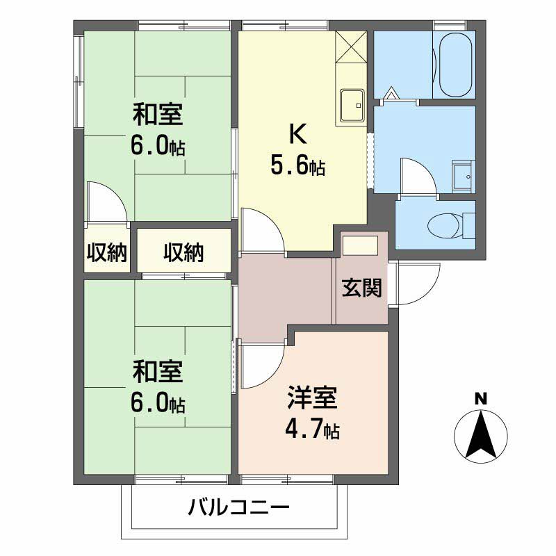 サンライフ光A棟の間取り