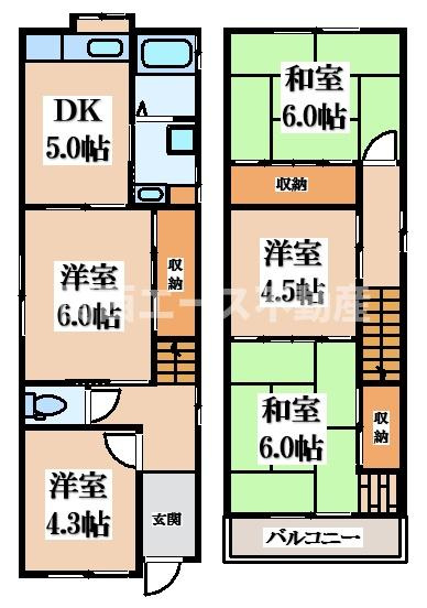 【間取り】 | 四条町貸家