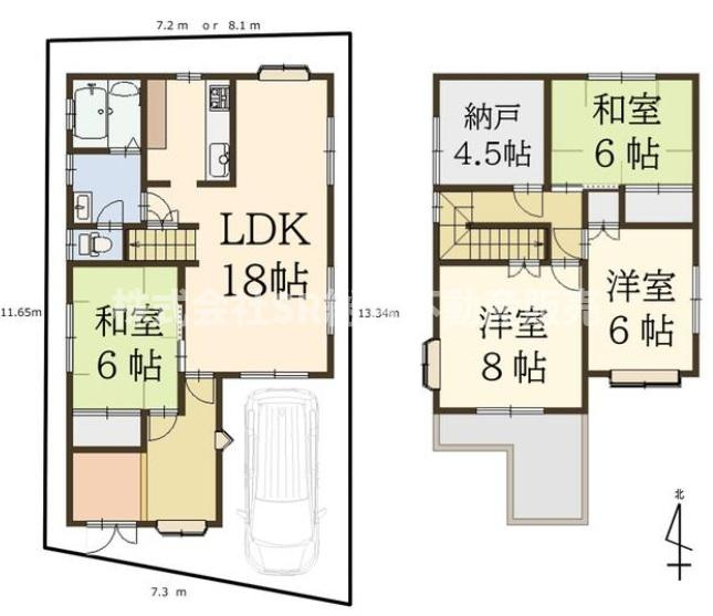 下六万寺町3丁目中古戸建の間取り|ニーズの高い2F建てでファミリー様にオススメです♪