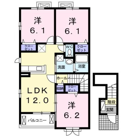 クラールプレディエＦの間取り