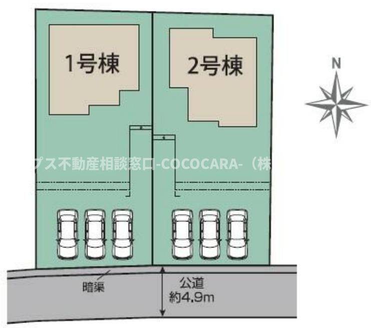 南アルプス市百々の新築一戸建の区画図