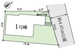 安城市古井町3期　新築分譲住宅　全1棟　1号棟の区画図