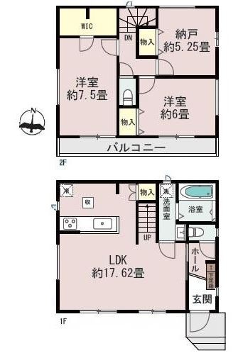 【新築】鶴ヶ島市上広谷新築分譲住宅 全1棟の間取り