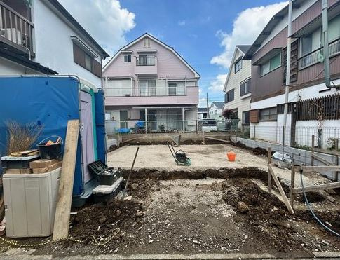 【新築】鶴ヶ島市上広谷新築分譲住宅 全1棟の外観|工事順調に進んでおります