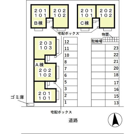コーポラスITOⅢ　Ｂの区画図