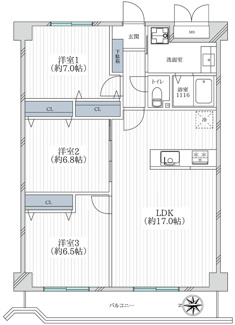 【間取り】 | シャルム甲陽園