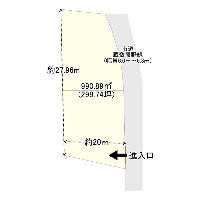 筑後市大字熊野土地の土地図
