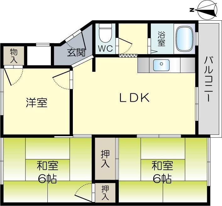 マンション沢良宜A棟の間取り