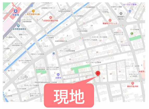 よかタウン／中央区水前寺２丁目１期／1号棟の地図