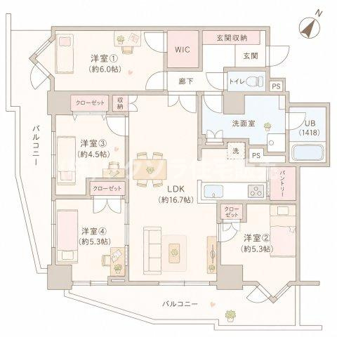 ファミール守口駅前エアーズタワーの間取り|間取り図はいかがですか？ご希望を叶える間取りですか？リビングの広さは？水回りの位置は？カウンターキッチン？など色々な情報が集約されています。弊社ではリフォームなどのご相談も承っております。