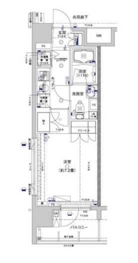新宿区舟町の賃貸マンションの間取り