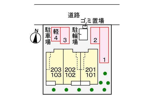 フローリッシュ　Ａの駐車場