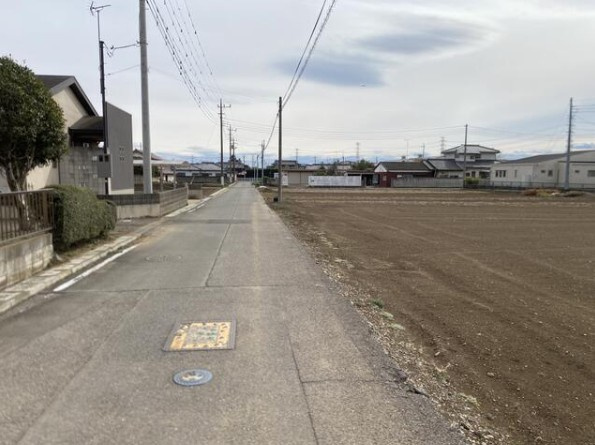 太田市 新田村田町（治良門橋駅） 店舗用地の前面道路含む現地写真