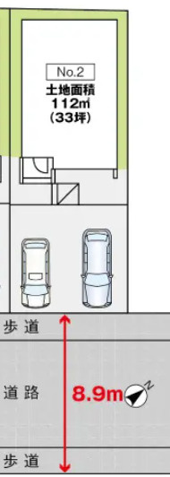 福面2丁目カーサヴェルディ一戸建ての区画図|現地区画図です