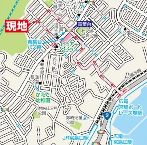福面2丁目カーサヴェルディ一戸建ての地図|現地案内図です