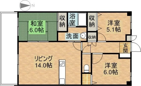 ルネス下中野マンションの間取り