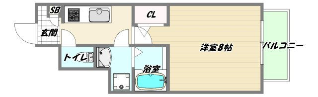 大阪市東淀川区下新庄６丁目のアパートの間取り