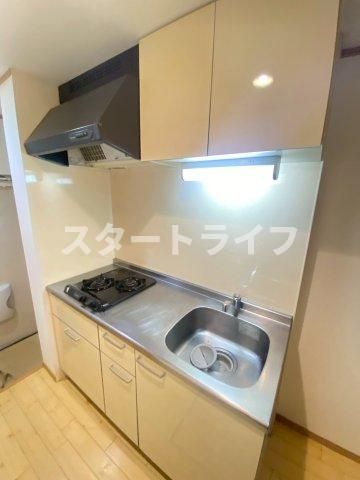 大阪市東淀川区下新庄６丁目のアパートのキッチン