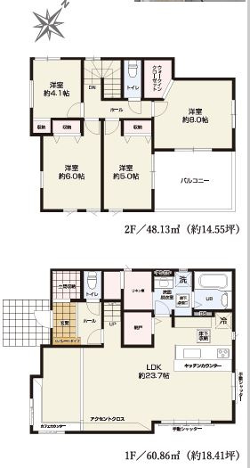 【新築】鶴ヶ島市上新田1期 2号棟の間取り