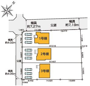 【新築】鶴ヶ島市上新田1期 2号棟の区画図|区画図です