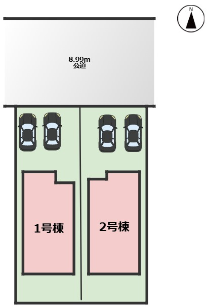 KEIAI GRACE天白区鴻の巣3期｜名古屋市の戸建ならホームアップの区画図