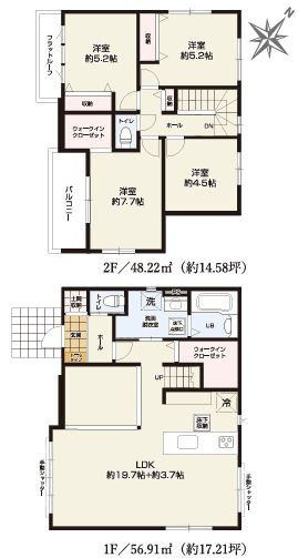 【新築】鶴ヶ島市上新田1期 3号棟の間取り