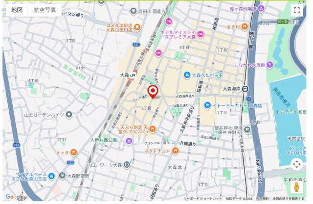 ★仲介手数料無料★大森北一ハイツ（新規内装リノベーション済み）の地図