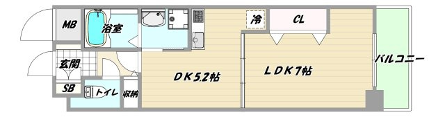 大阪市淀川区木川東３丁目の賃貸マンションの間取り